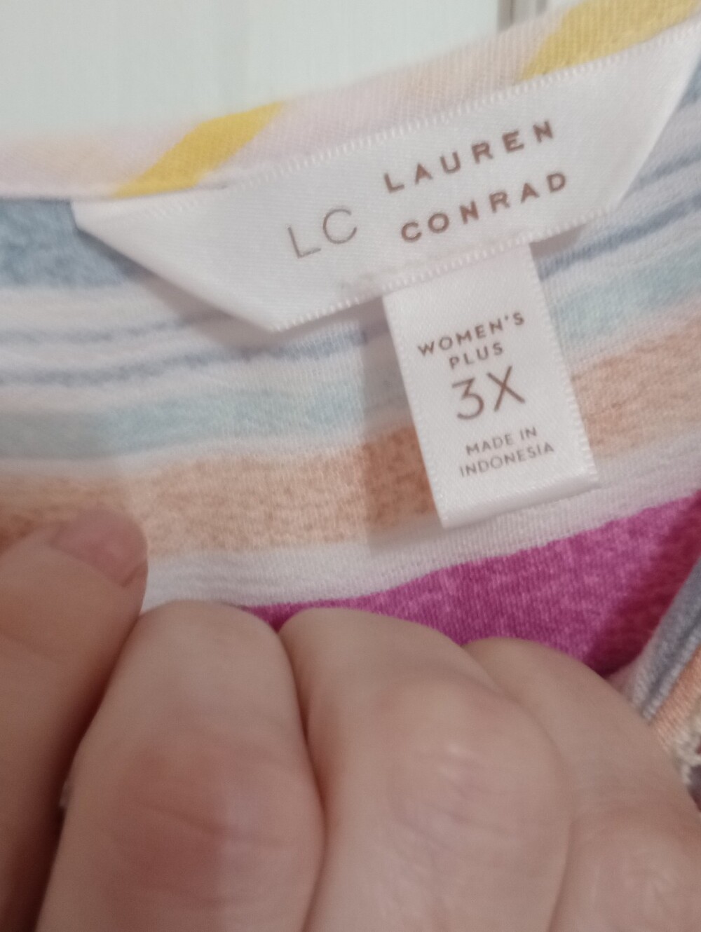 πΏπLC Lauren Conrad Striped Plus Size Maxi Dress with Lace Yoke Size 3X ππΏ - Picture 11 of 12